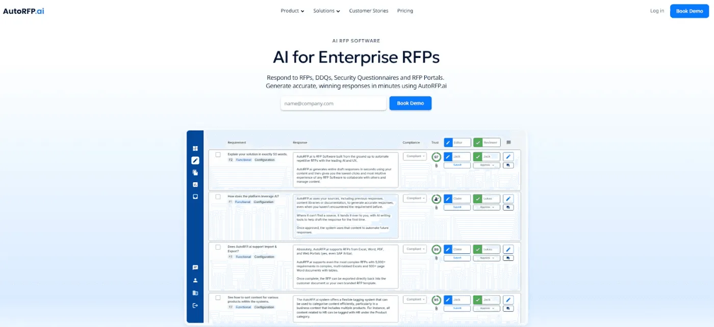 AutoRFP Home page
